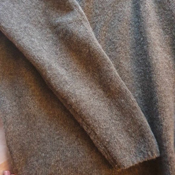 ZARA Wool Blend V-Neck Sweater - S - Taupe Grey - Picture 6 of 6